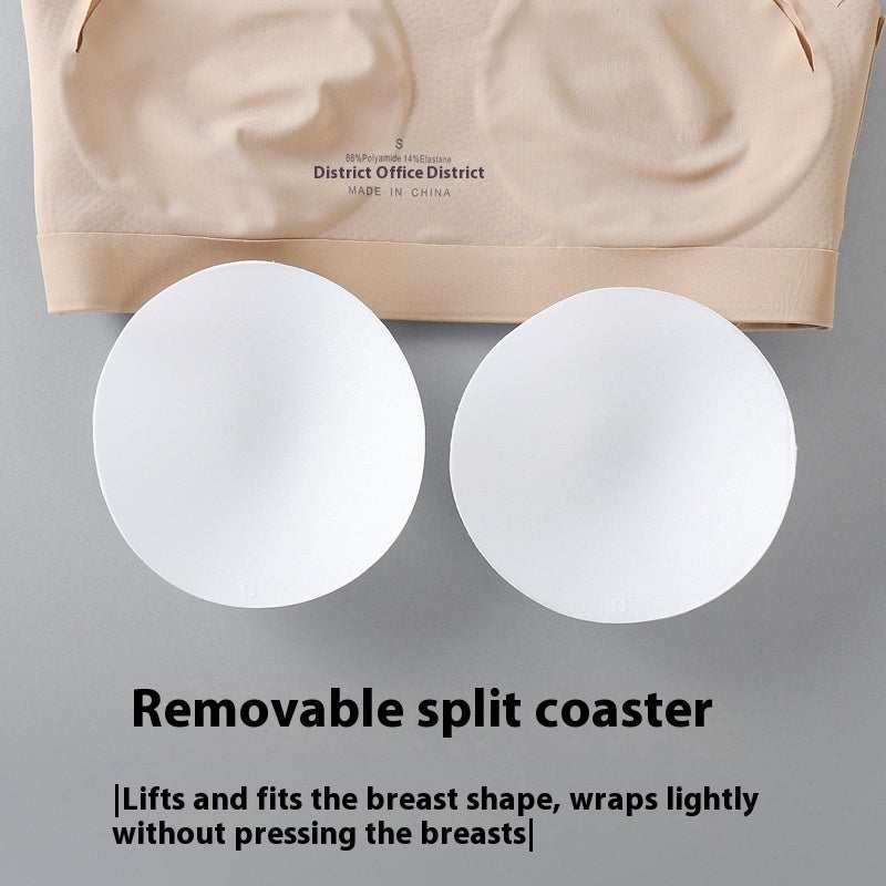 Women's Strapless Cross Side Buckle Non-slip Band Ice Ribbon Chest Pad