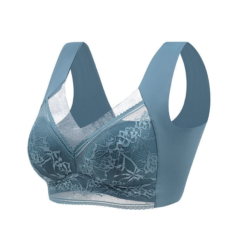 Lace Wireless Fixed Cup Push Up Bra